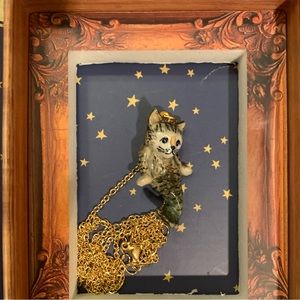 Cat mermaid cat fish necklace